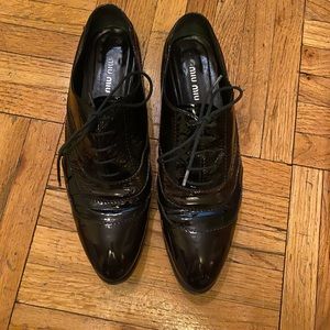 Black Miu Miu Oxford Shoes